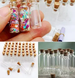 100 st 14 ml mini bajonettglasflaskor med kork transparent som önskar flaskor dy 12x28x6 mm små glasburkar hängen44474903