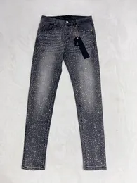 Top qualidade roxa roca marca jeans SS Diamantes de moda retro Antique masculino baixa calça tendência casual 240510