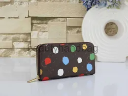 Luis vintage portfel lvvl lvse lvse yayoi 23SS Designer x Mt Kusama yk Victorine Women Juliette Malolor Painted Dots Zippy Coin Purse Card Key Klawisz Pieczelnik AC W02S