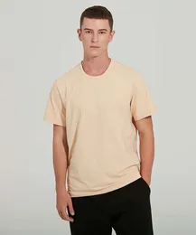LU Men T-shirt letnia koszulka Szybkie sucha sport Fiess wilgoć nutka pot w elastycznym solidnym krótkim rękawie dla mężczyzny LL Lemon Man trening Runni