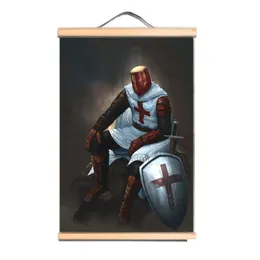 Outras artes e artesanato The Crusades Armour Warrior Canvas Art Print Poster vintage Cavaleiros maçônicos Templário Pintura de pintura parede pendurada dheqp