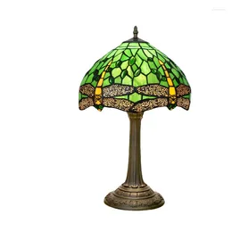 Table Lamps 30cm Green Dragonfly Lamp Tiffany Colored Glass Bar Dining Room Bedroom Warm Bedside Decoration