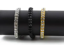 ECED Out Single Row Strassestone Armband Men039s Hip Hop Style Juwely Clear CZ Diamond 79 Zoll Blingkette Armbänder 5994159