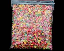 1000pcspack Nagelkunst 3D Fruchtfimo -Scheiben Polymer Ton Diy Scheibendekoration Nagelaufkleber gemischter Stype für Wahl 2312362