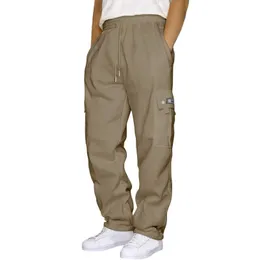 Calça masculina masculina calças de mercadorias múltiplos bolsos de trabalho