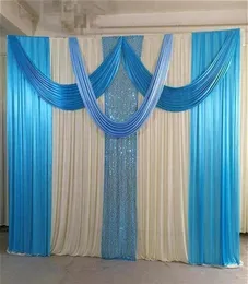 Party Decoration 3MX3M Design Wedding Stage Backdrop Sequin Curtain med Swags Birthday270K287P8801415