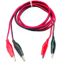 ワニクリップコード媒体1M電源テストと修理ワイヤ赤と黒の2ワイヤ4クランプダブルヘッド純粋な銅線