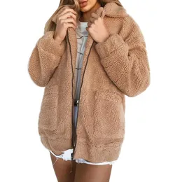 Women Winter Jacket Coat Faux Fur Bear Teddy Płaszcz grube ciepłe fałszywe polarowe kurtki puszyste kurtki płaszcz 3xl plus size o rozmiarze 8054944