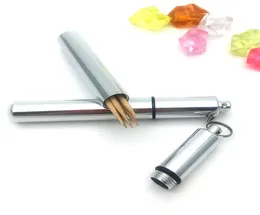 Mini Kapsül Hap Kılıf Şişesi Alüminyum Alaşım Seyahat Astray Needle Earpick Kürek Kağıdı Sigara Aksesuar Su geçirmez Medici3283381