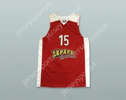 Özel Nay Mens Gençlik/Kids Georgios Printezis 15 Olympiacos pireus Yunanistan Kırmızı Basketbol Forması Üst dikişli S-6XL