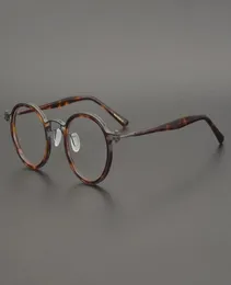 Handgefertigtes Titanacetat Vintage Round Brille für Männer Frauen Retro Eye Gläses Rahmen optische Myopia verschreibungspflichtige Brille Eyewear1146804