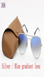 Whole1pcs Top Fashion Designer brand SunGlasses For Men Women Gradient Alloy Metal Gold Blue Glass Lens 58mm Original Case Bo9673725