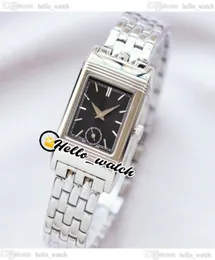 新しい180度Reverso Swiss Quartz Womens Watch Q2568101ブラックダイヤルスティックマーカーステンレス鋼LDAYWATY高品質23mm 2089438