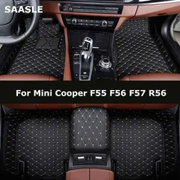 Golvmattor mattor Saasle anpassade bilgolvmattor för mini Cooper F55 F56 F57 R56 Auto Carpets Foot Coche Accessorie T240509