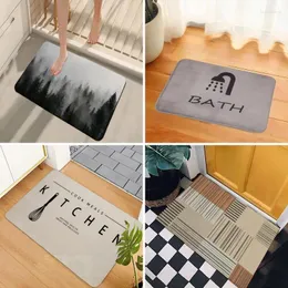 السجاد Foggy Forest Bath Bath Mat Anti-Bacteria Floor Displative Displative Non-Slip Easy Clean Rug غرفة معيشة منزلية ممسحة قابلة للغسل