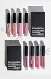 H flytande matt makeup läppstift set rosa naken röd bruna 4 stilar 4pcsset läppstift matt läpp stick kit2166794