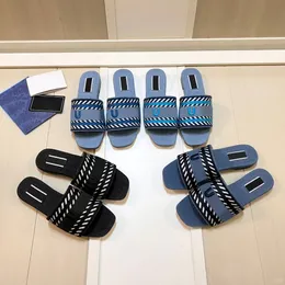 Womens mens Designer denim Sandal embroidery Mule Slide tazz Slipper Summer Beach Outdoor sandale femme double Luxury shoe Flip Flops Sliders fashion Wedge shoes