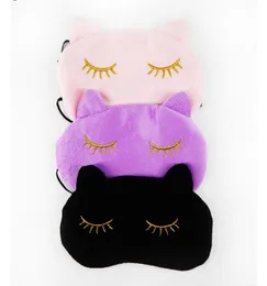 10x CUCOMMAX Söt katt Sovande ögonmask Nap Cartoon Eye Shade Sleep Mask Black Mask Bandage On Eyes For Sleeping2573862