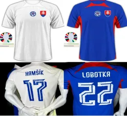 2024 Slovakia Hancko Soccer Jerseys Blue Home Slovak Национальная команда детей Кит Словенска Уайт Удаля