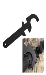 Tactical Airsoft M4 AR15 액세서리 Muultifunction Steel Delta Ring Butt 스톡 렌치 도구 버퍼 튜브 너트 Hunti2396555 용 플래시 숨겨