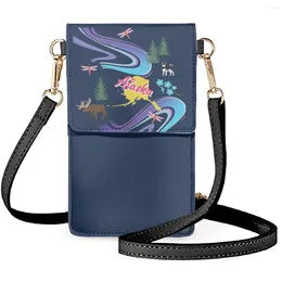 Abendtaschen Fordensigns Hawaiian Style Crossbody Cartoon Beach Sommer Girls One Schulter Messenger Klappen Leder -Handy -Tasche