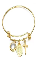 Braccialetti di braccialetti Vergini Mary inossidabile per donne Bragle di gocce di gioielli cattolici7242430