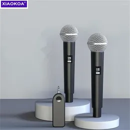 Mikrofonlar Xiaokoa Şarkı Söylemek İçin Şarj Edilebilir Kablosuz Mikrofon Karaoke Çift Kablosuz Elde Taşınan Dinamik