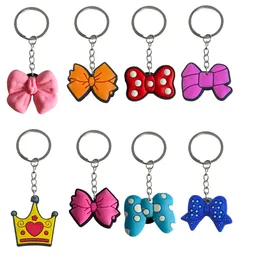 Keychains Lanyards Bow Crown Keychain Couple Backpack Key Chains Women Keyring Backpacks Boys 적합한 strichbag 펜던트 Accessori OTFPZ