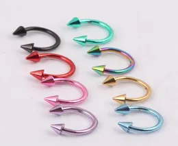 Nose pin n04 100pclot mix 8 colors 16G stożkowy okrąg