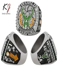 Fãs039collection 2021 s The Bucks Wolrd Champions Team Basketball Championship Ring Sport Souvenir Fan Promoção Gift Wholesal2448154