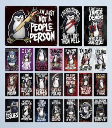 2021 Crazy Penguin Metal Tin Sign Funny Metal Film Poster Iron målning Hem Pub vardagsrum Väggdekor Dekorativ metallplatta 206596162