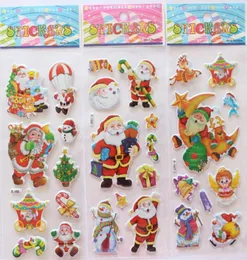 2015 Christmas 3D Cartoon Sticker Santa Claus Wall Ticker