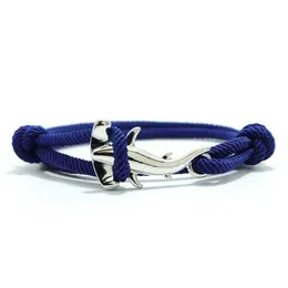 Charm Armbänder Einfacher Stil Marine String Hai Armband für Männer Doppelschicht rutscht einstellbares Seesteil Braslet Beach Accessoires Hombre Y240510