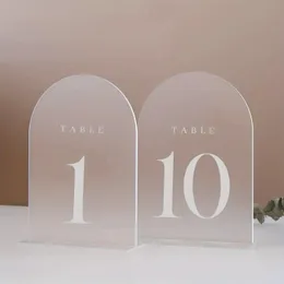 Numeri da tavolo per matrimoni ad arco glassati con stand 120 segni acrilici e supporti perfetti per la decorazione della reception centrale 240510