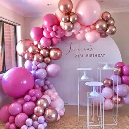 Party Decoration 126Pcs Pink Rose Gold Chrome Balloons Arch Garland Kit For Birthday Wedding Decorations Baby Shower Girl