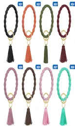 Fashion Silica Gel Bracelets With Tassel Pendant Portable Solid Color Round Silicone Keyring For Women Trendy Wrist Accessory9771249