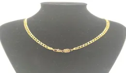 24K Gold GF 4mm Cubancurb Link Chain Halsband Miami Pt Fullt Choker Hip Hop DIY Stamp 24quot unisex5961257