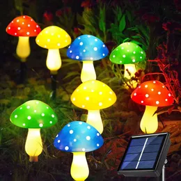 Neueste Version 8-Pack Solar Lights Dekor, 8 Modi wasserdichte Outdoor-mehrfarbige Pilz-LED-Feenlampe für Weihnachten Halloween Garden Yard Rasen