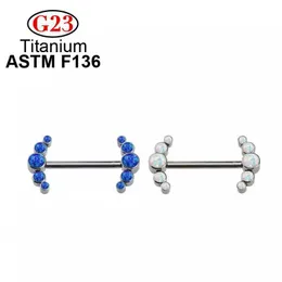 Anéis de mamilo fornecem ATSM F136 de alta qualidade Titanium Frea interna Ringue de barra de níquel Anel perfurado Jóias Y240510