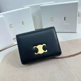 2024 WAFFHET NUOVO DESIGNER DONNE Portafoglio di alta qualità Top Celini Bag di grado Pure Cowhide Shor Short Cowhide Inner Classic Women Women Wallet Multi Slot Cambia Trionfi stoccaggio 24