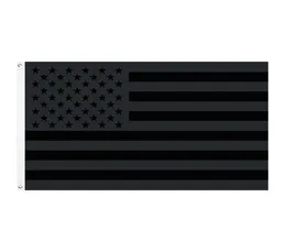 Black American Flag Star Stripe Grey USA National Country Flags of America 3x5ft 대형 폴리 에스테르 직물 더블 스티치 5808561