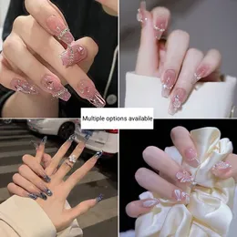 Bunte falsche Nägel 24pcs Box Abnehmbar gefälschte Abdeckung Nagel Tipps Ballerina Coffin Press wiederverwendbare Nagelflecken DIY Manicure -Werkzeug