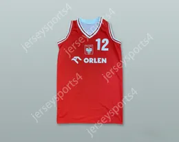 Anpassad Nay Mens Youth/Kids Polen National Team 12 Red Basketball Jersey Top Stitched S-6XL