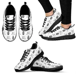 Повседневная обувь Instantarts White Fashion Sneakers гольф удобный кружевник, любовник нуждается в индивидуальных хобби, chaussure