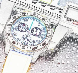 1884 Mens Watch Montre de Luxe VK Quartz 운동 스테인리스 스틸 오렌지 다이얼 고무 줄무늬 relojes lujo para hombre 크로노 그래프 WA2210861