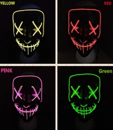 Birthday Halloween Mask Led Light Up Party Masches The Purge Election Year Great Funny Masks Festival Cosplay Supplies Glow in Dark1433008