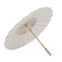 Umbrellas Paper Umbrella Sunscreen Simple And Elegant Diy Painting Can Dance Decorative Wooden Handle Chinese Style Props