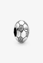 100 925 Sterling Silver Sparkling Soccer Charms Fit Original European Charm Armband Women Wedding Engagement Jewelry Acc6740989