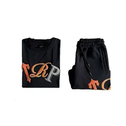 New Trp Shortset-blackorange New Instagram Colorful Short Sleeve Set