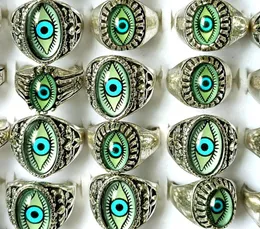 Whole 30 Mix Eyeball Ring Unique Design Evil Eyes Silver Rings Vintage Men Women Punk Rocker Cool Bands Man Boy Jewelry Favor4952038